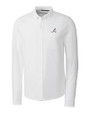 Atlanta Braves Stars & Stripes Cutter & Buck Advantage Tri-Blend Pique Long Sleeve Knitted Mens Button Down White Mannequin