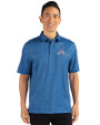 Atlanta Braves Stars & Stripes Cutter & Buck Pike Micro Floral Print Stretch Mens Polo Indigo Front
