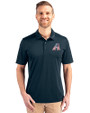 Arizona Diamondbacks Stars & Stripes Cutter & Buck Prospect Eco Textured Stretch Recycled Mens Short Sleeve Polo Navy Blue Front