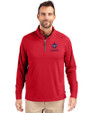 New Orleans Saints Americana Cutter & Buck Adapt Eco Knit Stretch Recycled Mens Quarter Zip Pullover Red Front