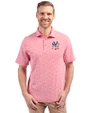 New York Yankees Stars & Stripes Cutter & Buck Virtue Eco Pique Botanical Print Recycled Mens Polo Red Front