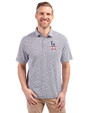 Los Angeles Dodgers Stars & Stripes Cutter & Buck Virtue Eco Pique Botanical Print Recycled Mens Polo Navy Blue Front