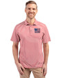 New York Giants Americana Cutter & Buck Virtue Eco Pique Stripe Recycled Mens Polo Cardinal Red Front