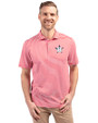Houston Astros Stars & Stripes Cutter & Buck Virtue Eco Pique Stripe Recycled Mens Polo Red Front