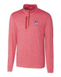 New York Mets Stars & Stripes Cutter & Buck Stealth Heathered Quarter Zip Mens Pullover Cardinal Red Mannequin