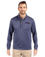 Seattle Seahawks Americana Cutter & Buck Stealth Heathered Quarter Zip Mens Pullover Liberty Navy Front