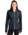 New England Patriots Americana Cutter & Buck Mainsail Full Zip Hooded Womens Jacket Liberty Navy Heather Front