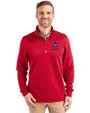 New Orleans Saints Americana Cutter & Buck Traverse Stretch Eco Quarter Zip Mens Pullover Red Front
