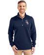 Chicago White Sox Stars & Stripes Cutter & Buck Traverse Stretch Eco Quarter Zip Mens Pullover Liberty Navy Front