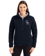 Colorado Rockies Stars & Stripes Cutter & Buck Cascade Eco Fleece Womens Pullover Jacket Navy Blue Front