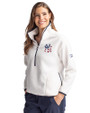 New York Yankees Stars & Stripes Cutter & Buck Cascade Eco Fleece Womens Pullover Jacket Shell/Navy Blue Front