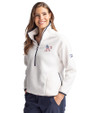 Athletics Stars And Stripes Cutter & Buck Cascade Eco Fleece Womens Pullover Jacket Shell/Navy Blue Front