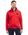 Miami Dolphins Americana Cutter & Buck Charter Eco Recycled Mens Full-Zip Jacket Red Front