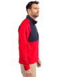 Seattle Seahawks Americana Cutter & Buck Adapt Eco Knit Hybrid Recycled Mens Quarter Zip Red/Navy Blue Side