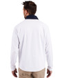 Seattle Seahawks Americana Cutter & Buck Adapt Eco Knit Hybrid Recycled Mens Quarter Zip White/Navy Blue Back