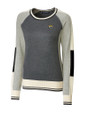 Jacksonville Jaguars Cutter & Buck Womens Stride Colorblock Sweater Charcoal Heather Mannequin