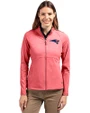 New England Patriots Americana Cutter & Buck Adapt Eco Knit Heather Recycled Womens Full Zip Cardinal Red Heather Front
