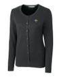 Jacksonville Jaguars Cutter & Buck Womens Lakemont Cardigan Sweater Charcoal Heather Mannequin