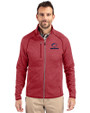 Chicago Bears Americana Cutter & Buck Mainsail Sweater-Knit Mens Full Zip Jacket Cardinal Red Heather Front