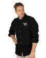 Jacksonville Jaguars Cutter & Buck Big & Tall Coastal Shirt Jacket Black Front