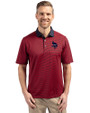 Minnesota Vikings Americana Cutter & Buck Virtue Eco Pique Micro Stripe Recycled Mens Big & Tall Polo Red/Navy Blue Front
