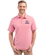 Chicago Bears Americana Cutter & Buck Virtue Eco Pique Botanical Print Recycled Mens Polo Red Front