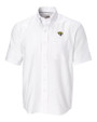 Jacksonville Jaguars Cutter & Buck Epic Easy Care Nailshead Mens Big and Tall Short Sleeve Dress Shirt White Mannequin