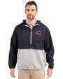 Chicago Bears Cutter & Buck Charter Eco Recycled Mens Anorak Jacket Navy Blue/Polished Front