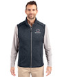 Chicago Bears Americana Cutter & Buck Mainsail Sweater-Knit Mens Full Zip Vest Liberty Navy Heather Front