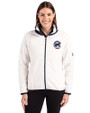 Chicago Cubs Stars & Stripes Cutter & Buck Cascade Eco Fleece Womens Full Zip Jacket Shell/Navy Blue Front