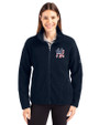New York Yankees Stars & Stripes Cutter & Buck Cascade Eco Fleece Womens Full Zip Jacket Navy Blue Front