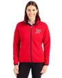 Athletics Stars And Stripes Cutter & Buck Cascade Eco Fleece Womens Full Zip Jacket Red/Navy Blue Front
