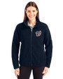 Washington Nationals Stars & Stripes Cutter & Buck Cascade Eco Fleece Womens Full Zip Jacket Navy Blue Front