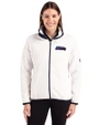 Seattle Seahawks Americana Cutter & Buck Cascade Eco Fleece Womens Full Zip Jacket Shell/Navy Blue Front