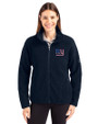 New York Giants Americana Cutter & Buck Cascade Eco Fleece Womens Full Zip Jacket Navy Blue Front