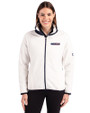 San Francisco 49ers Americana Cutter & Buck Cascade Eco Fleece Womens Full Zip Jacket Shell/Navy Blue Front