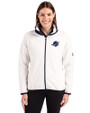 Miami Dolphins Americana Cutter & Buck Cascade Epic Comfort Recycled Sherpa Fleece Womens Full Zip Jacket Shell/Navy Blue Front