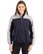 Miami Dolphins Americana Cutter & Buck Charter Recycled Packable Womens Half Zip Anorak Jacket Navy Blue/Polished Front