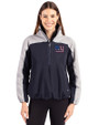 New York Giants Americana Cutter & Buck Charter Eco Recycled Womens Anorak Jacket Navy Blue/Polished Front