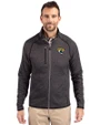 Jacksonville Jaguars Cutter & Buck Mainsail Sweater-Knit Mens Big and Tall Full Zip Jacket Charcoal Heather Front