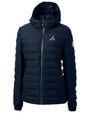 Atlanta Braves Stars & Stripes Cutter & Buck Mission Ridge Repreve® Eco Insulated Womens Puffer Jacket NVBU_MANN_HG 1