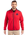 Miami Dolphins Americana Cutter & Buck Cascade Eco Sherpa Mens Big & Tall Fleece Jacket Red/Navy Blue Front