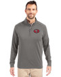 San Francisco 49ers Historic Cutter & Buck Adapt Eco Knit Stretch Recycled Mens Quarter Zip Pullover Elemental Grey Front