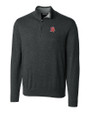 Tampa Bay Buccaneers Historic Cutter & Buck Lakemont Tri-Blend Mens Quarter Zip Pullover Sweater Charcoal Heather Mannequin
