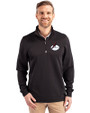 Arizona Cardinals Historic Cutter & Buck Traverse Stretch Eco Quarter Zip Mens Big and Tall Pullover Black Front
