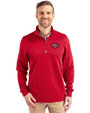San Francisco 49ers Historic Cutter & Buck Traverse Stretch Eco Quarter Zip Mens Pullover Red Front