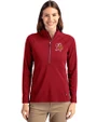 Tampa Bay Buccaneers Historic Cutter & Buck Adapt Eco Knit Stretch Recycled Womens Half Zip Pullover Cardinal Red Front