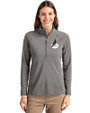 Arizona Cardinals Historic Cutter & Buck Adapt Eco Knit Stretch Recycled Womens Half Zip Pullover Elemental Grey Front