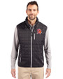 Tampa Bay Buccaneers Historic Cutter & Buck Rainier Recycled Insulated Puffer Mens Full Zip Vest Black Front