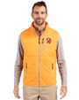 Tampa Bay Buccaneers Historic Cutter & Buck Rainier Recycled Insulated Puffer Mens Full Zip Vest Satsuma Front